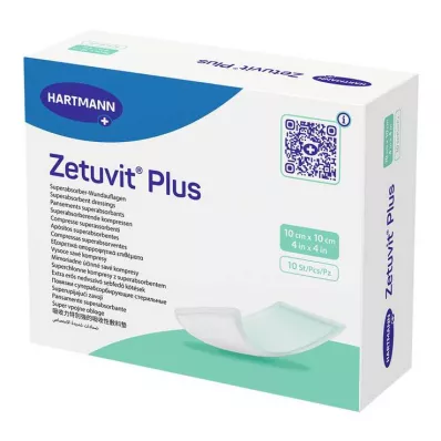 ZETUVIT Plus īpaši spēcīgs absorbējošs sterils kompress 10x10 cm, 10 gab