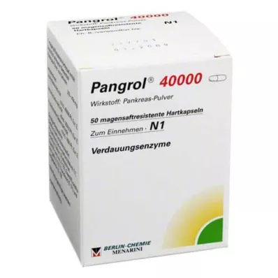 PANGROL 40 000 cieto kapsulu ar zarnu apvalku, 50 gab PANGROL 40 000 cieto kapsulu ar zarnu apvalku, 50 gab