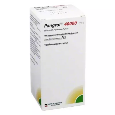 PANGROL 40 000 cieto kapsulu ar zarnu apvalku, 100 gab PANGROL 40 000 cieto kapsulu ar zarnu apvalku, 100 gab