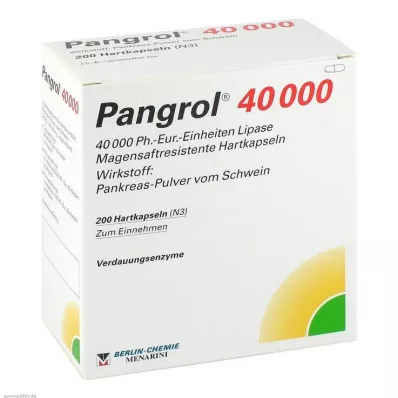 PANGROL 40 000 cieto kapsulu ar zarnu apvalku, 200 gab PANGROL 40 000 cieto kapsulu ar zarnu apvalku, 200 gab