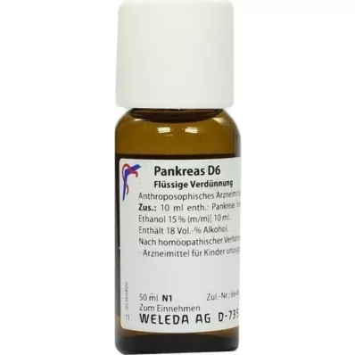 PANKREAS D 6 atšķaidījums, 50 ml