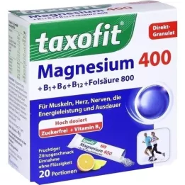 TAXOFIT Magnijs 400+B1+B6+B12+Folskābe 800 gran, 20 gab