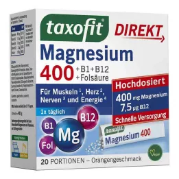 TAXOFIT Magnijs 400+B1+B6+B12+Folskābe 800 gran, 20 gab