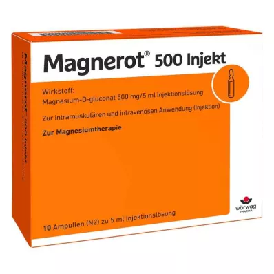 MAGNEROT 500 injekciju ampulas, 10X5 ml
