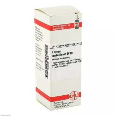 FERRUM METALLICUM D 30 atšķaidījums, 20 ml