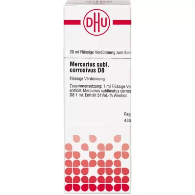 MERCURIUS SUBLIMATUS corrosivus D 8 atšķaidījums, 20 ml