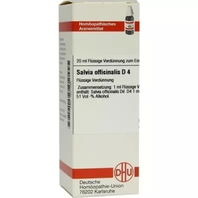 SALVIA OFFICINALIS D 4 atšķaidījums, 20 ml