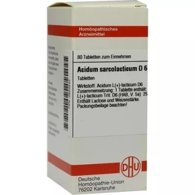 ACIDUM SARCOLACTICUM D 6 tabletes, 80 kapsulas