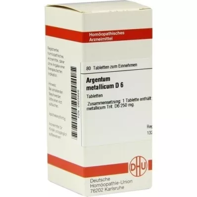 ARGENTUM METALLICUM D 6 tabletes, 80 kapsulas