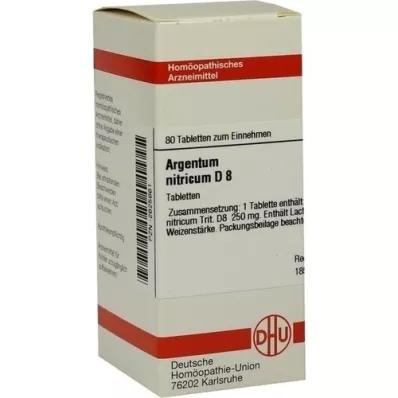 ARGENTUM NITRICUM D 8 tabletes, 80 kapsulas