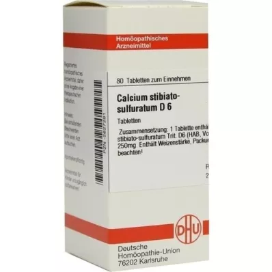 CALCIUM STIBIATO sulfuratum D 6 tabletes, 80 gab