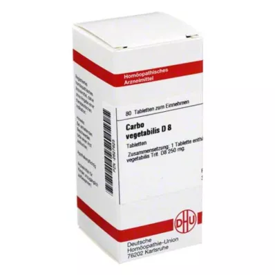 CARBO VEGETABILIS D 8 tabletes, 80 kapsulas