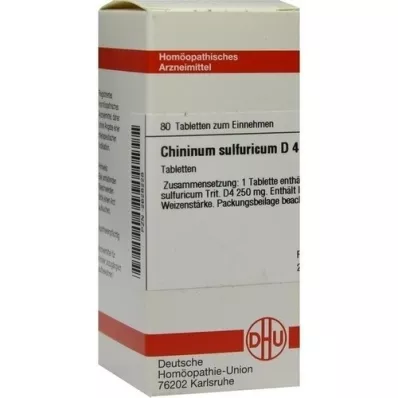 CHININUM SULFURICUM D 4 tabletes, 80 kapsulas