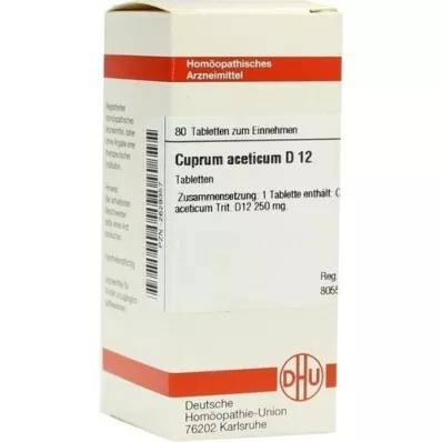 CUPRUM ACETICUM D 12 tabletes, 80 kapsulas