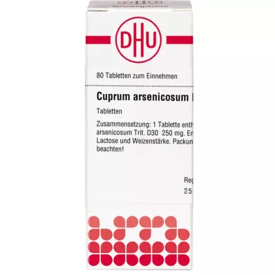 CUPRUM ARSENICOSUM D 30 tabletes, 80 kapsulas
