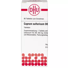 CUPRUM SULFURICUM D 6 tabletes, 80 kapsulas