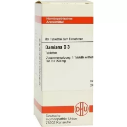 DAMIANA D 3 tabletes, 80 kapsulas