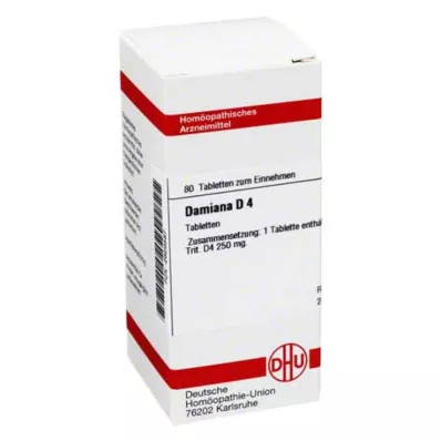 DAMIANA D 4 tabletes, 80 kapsulas