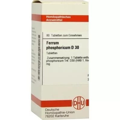 FERRUM PHOSPHORICUM D 30 tabletes, 80 kapsulas