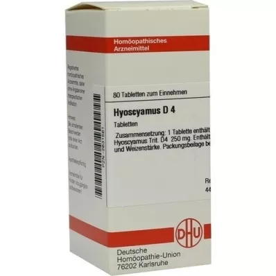 HYOSCYAMUS D 4 tabletes, 80 kapsulas