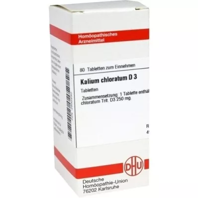 KALIUM CHLORATUM D 3 tabletes, 80 kapsulas