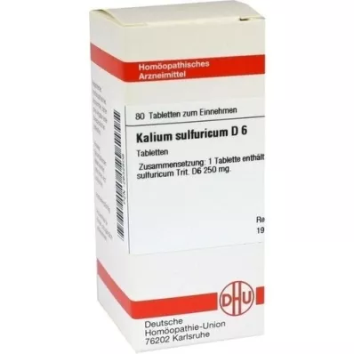 KALIUM SULFURICUM D 6 tabletes, 80 kapsulas