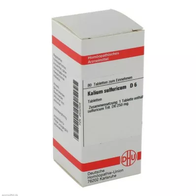 KALIUM SULFURICUM D 6 tabletes, 80 kapsulas