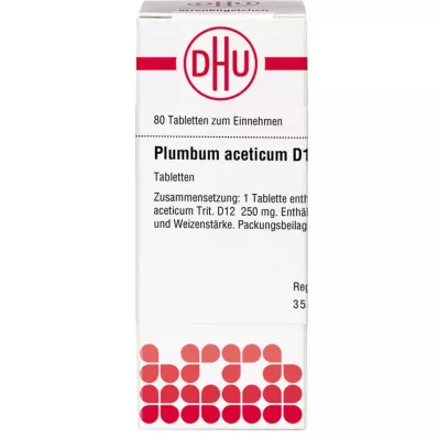 PLUMBUM ACETICUM D 12 tabletes, 80 kapsulas