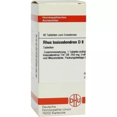 RHUS TOXICODENDRON D 8 tabletes, 80 kapsulas