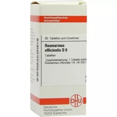 ROSMARINUS OFFICINALIS D 6 tabletes, 80 kapsulas