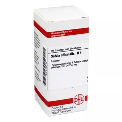 SALVIA OFFICINALIS D 4 tabletes, 80 kapsulas SALVIA OFFICINALIS D 4 tabletes, 80 kapsulas