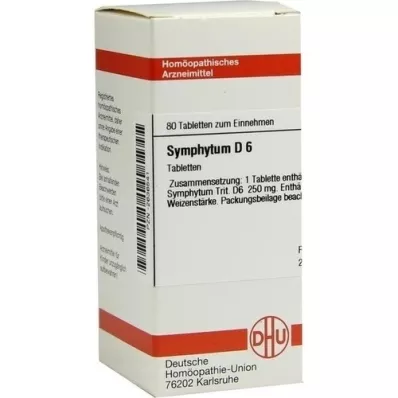 SYMPHYTUM D 6 tabletes, 80 kapsulas