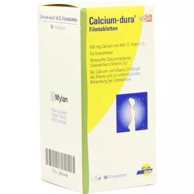 CALCIUM DURA Vit D3 apvalkotās tabletes, 50 gab