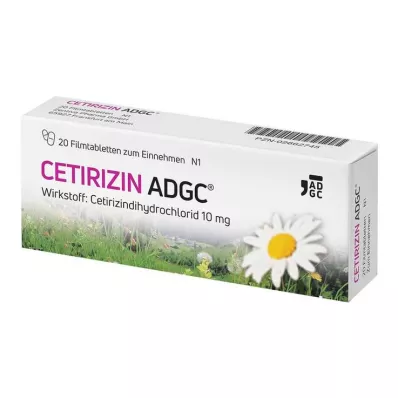 CETIRIZIN ADGC Filmē apvalkotās tabletes, 20 gab