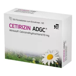 CETIRIZIN ADGC Plēves apvalkotās tabletes, 100 gab
