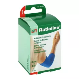 RATIOLINE akūts fiksācijas saistošs pārsējs 8 cmx4 m, zils, 1 gab