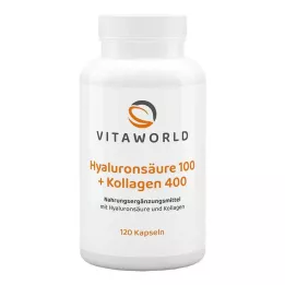 HYALURONSÄURE 100+Kollagēns 400 kapsulas, 120 kapsulas