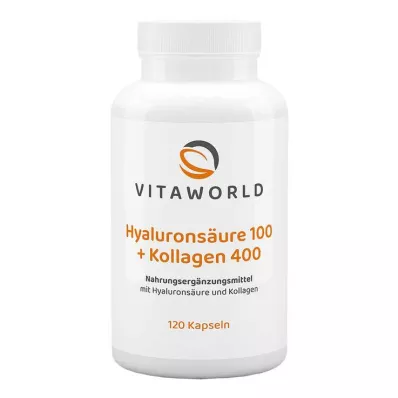 HYALURONSÄURE 100+Kollagēns 400 kapsulas, 120 kapsulas HYALURONSÄURE 100+Kollagēns 400 kapsulas, 120 kapsulas