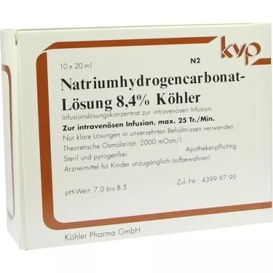 NATRIUMHYDROGENCARBONAT-Köhler 8,4% šķīdums, 10X20 ml