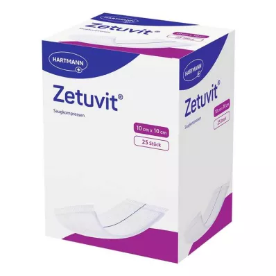 ZETUVIT Sūkšanas kompreses sterilas 10x10 cm, 25 gab ZETUVIT Sūkšanas kompreses sterilas 10x10 cm, 25 gab