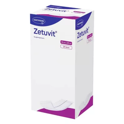 ZETUVIT Absorbējošie spilventiņi sterili 10x20 cm, 25 gab ZETUVIT Absorbējošie spilventiņi sterili 10x20 cm, 25 gab