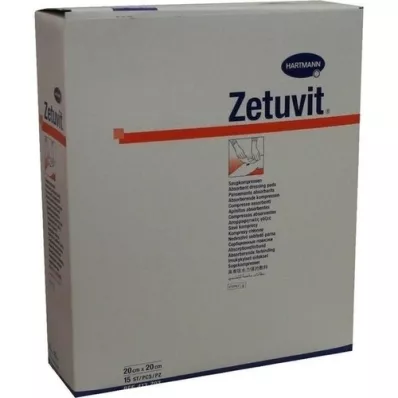 ZETUVIT Sūkšanas kompreses sterilas 20x20 cm, 15 gab