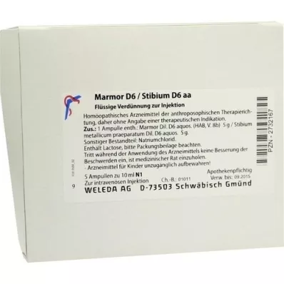 MARMOR D 6/Stibium D 6 aa ampulas, 5X10 ml