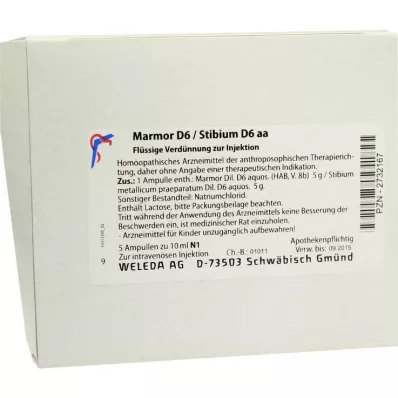 MARMOR D 6/Stibium D 6 aa ampulas, 5X10 ml