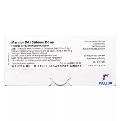 MARMOR D 6/Stibium D 6 aa ampulas, 50X10 ml