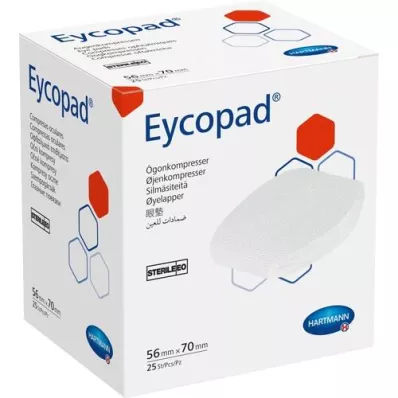EYCOPAD Acu kompreses 56x70 mm, sterilas, 25 gab