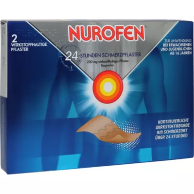 NUROFEN 24 stundu pretsāpju plāksteri 200 mg, 2 gab