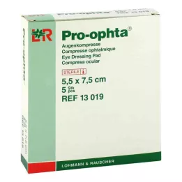 PRO-OPHTA Kompresi 5,5x7,5 cm sterili, 5 gab