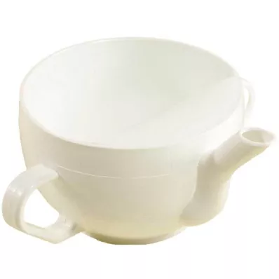 KRANKENTASSE Plastmasas w. 2 rokturi, balts, 1 gab