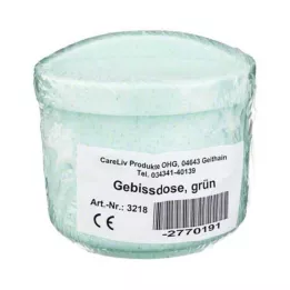 GEBISSDOSE ar ieliktni un vāku zaļš, 1 gab